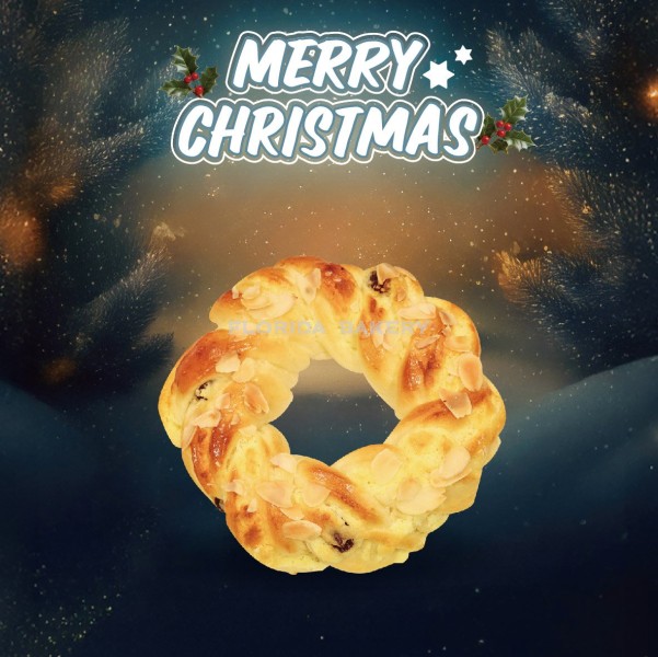聖誕花圈奶酥麵包