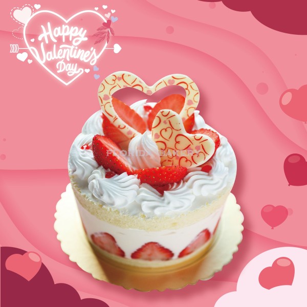 4” Strawberry Custard Valentines Cake＊STORE PICKUP ONLY＊