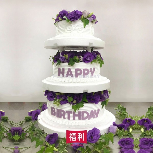 3 TIER DECORATED CAKE -FLOWER A